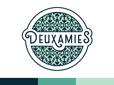 Deuxamies Vintage Boutique antiques branding circle design fun logo logotype typography vintage