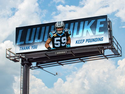 Thank you, Luke advertising advertisment billboard billboard design football fun nfl ooh panthers psa sports sports design thanks