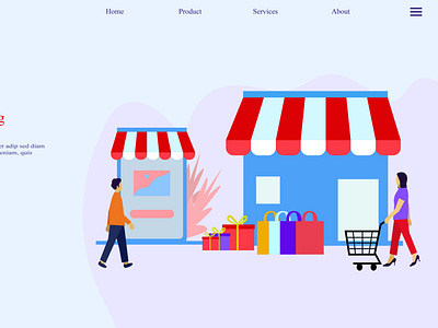 Flat landing page illustration