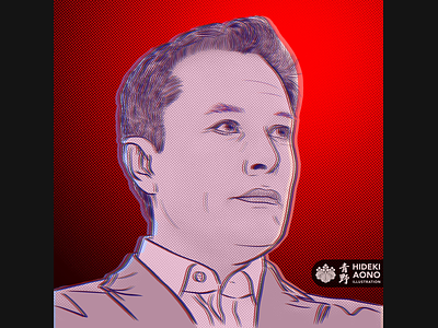 Elon Musk - Portrait Series digital digital art drawing halftone hidekiaono icon illustration popart portrait sketch vector visionary