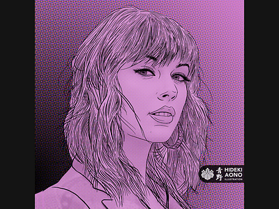 Taylor Swift - Portrait Series digital drawing halftone icon illustration pop popart portrait procreate singer sketch taylor swift visualdesign