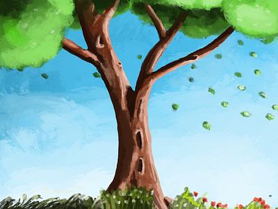 Tree drawing illustraion procreate tree