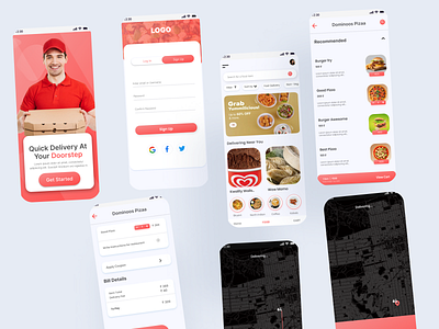 ui/ux design food delivery app made with figma app branding design graphic design ui ux