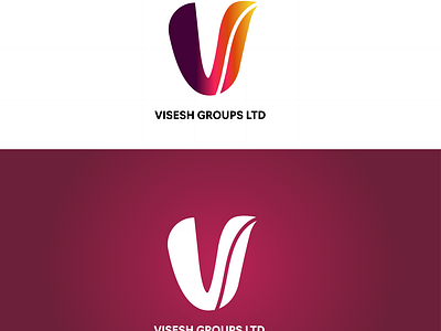 v modern gradient logo