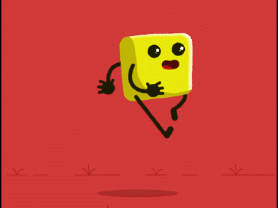 Skipping walk Tofu animated gif animation animation 2d happy loops skipping tofu walk walking cycle