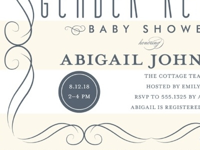 Vintage Typography Gender Reveal Baby Shower