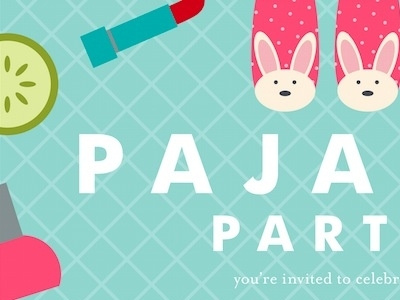 Illustrated Pajama Party Invitation illustration invitation pajama party spa