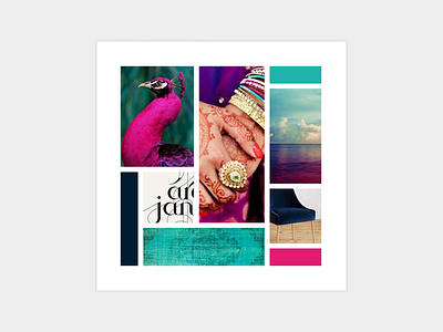 Navy, Magenta, and Teal Mood Board