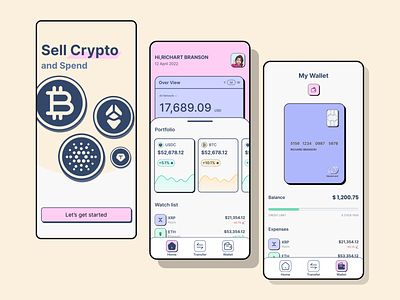 NeuBrutalism UI style - Crypto Mobile App