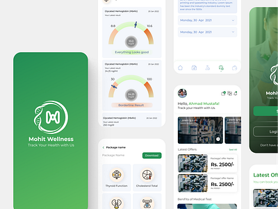 Medical lab App : Mohit Wellness design medical app mobile app mobile app design product design ui uidesign uiux design ux