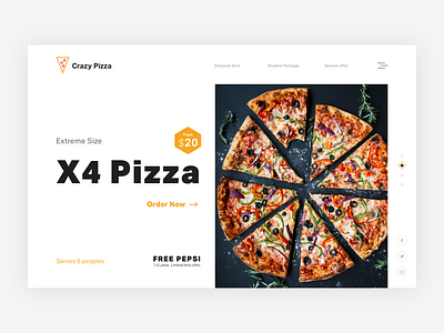 Crazy Pizza banner colors design designer fast food food hero home page landing page landing page pakistan pizza slider template theme ui design ui designer user interface design web design website