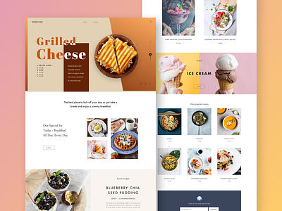 Foody Corner Landing Page banner colors cook cooking ecommerce food foodservice hero home page hotel landing page pakistan recipes restourant template theme ui design user interface design web design website