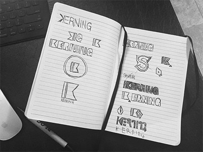 Sketches for Kerning ( aka Blocbox) brainstorm branding logo sketches sketching