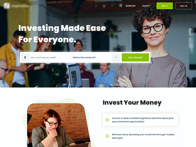 Investment money webpage