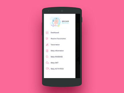 Side Menu baby app baby ui infant mobile app menu side menu side pannel