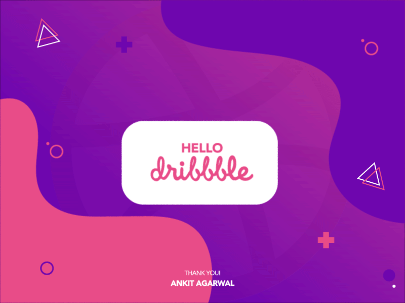 Dribbble First Shot 2d 2d animation after effect aniamtion colour scheme debut debutshot firstshot flat gif illistration invitation thank you card typography vector