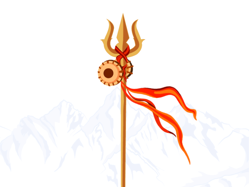 Trishul 2d 2d animation adobe after effect aniamtion colour scheme creative design flat gif god godess illistration illustration illustrator lord vector wind