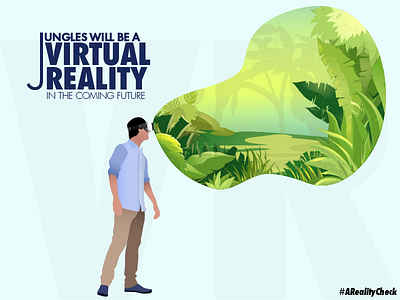 Future adobe cover art creative design flat future illustration illustrator jungle leaf poster tree vector virtual reality wallpaper