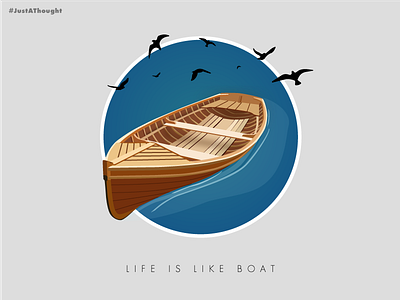 Boat adobe art bird blue boat branding colour scheme creative design flat illustration illustrator poster sea vector