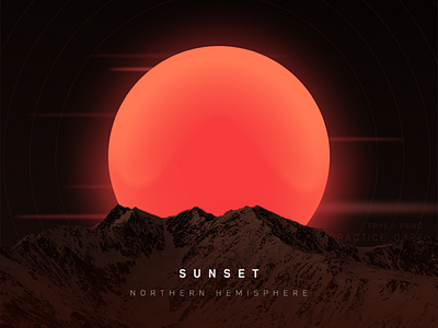 sunset of Northern Hemisphere mountains poster sun sunset