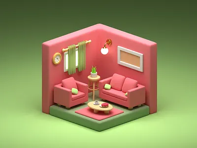 Learning Blender 01 ✦ 3D Living room ✦ 3d atgarden blender graphic design living room