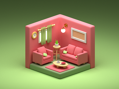 Learning Blender 01 ✦ 3D Living room ✦ 3d atgarden blender graphic design living room
