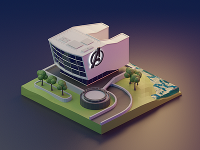 Learning Blender 02 ✦ 3D Avengers Building ✦ 3d atgarden blender design graphic design polygon runway