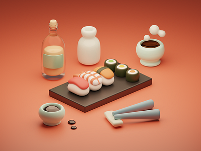 Learning Blender 03 ✦ Sushi sushi ✦