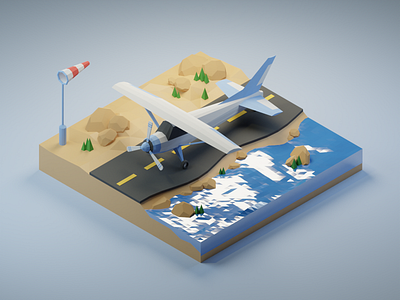 Learning Blender 04 ✦ 3D Airplane ✦ 3d 3d airplane 3d blender airplane atgarden blender design graphic illustration polygon runway