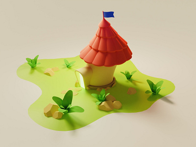 Learning Blender 05 ✦ 3D Tiny house ✦ 3d 3d house atgarden blender blender 3d design house polygon polygon runway