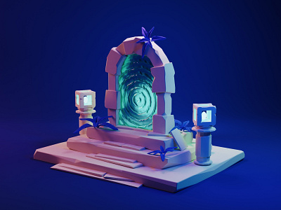 Learning Blender 06 ✦ 3D Mystery Portal ✦ 3d atgarden blender blender 3d design illustration mystery portal