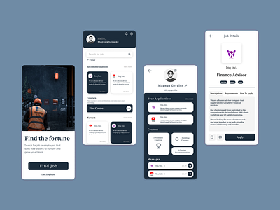 JoFi, the Job Finder Mobile App Design app design graphic design job job find mobile simple ui ui design