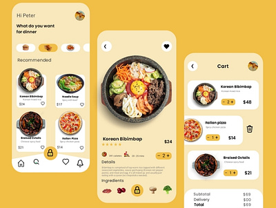 Food app design animation banner design illustration logo mobile app design uiux design