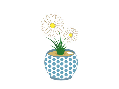 Flower in a pot adobe illustrator chamomile design flower graphic design illustration plant pot ukraine