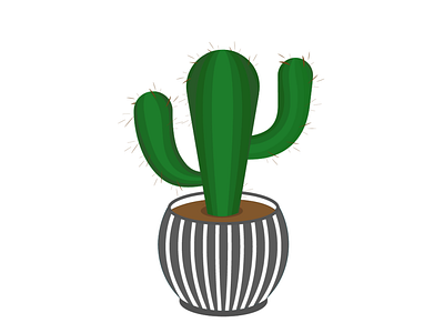 Cactus in a pot adobe illustrator cactus design graphic design illustration plant pot ukraine