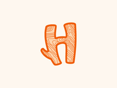 H logomark design design by day h letter logo logomark natural nature type typography wood wooden