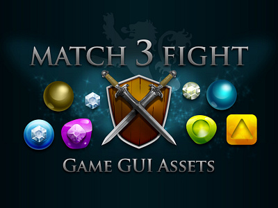 Casual Match 3 Fight Game GUI