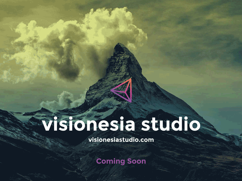 Visionesia Studio coming soon gif landing page studio visionesia website