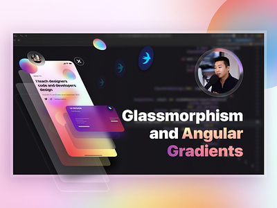 SwiftUI Livestream: Glassmorphism and Angular Gradients code glassmorphism livestream neumorphism skeuomorphism swift swiftui ui ui design user experience user interface ux youtube