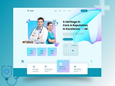 Medical Healthcare service web design agency corporate design digital agency header medical agency medical header medical ui medical ux typography ui ui design uiux ux design