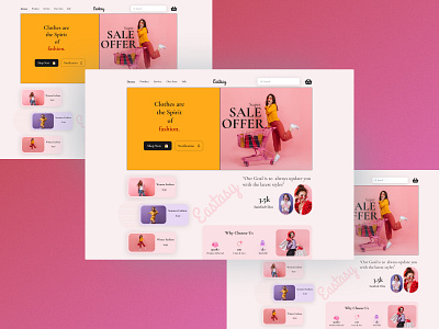 Fashion E-commerce Landing Page-Header agency corporate design digital agency typography ui ui design ui designer uiux ux designer