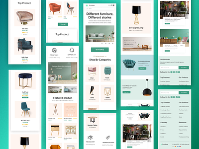 Furniture Store Homepage -Responsive version ecommerce mobile responsive furniture landing page furniture web page mobile responsibe ui ui design uidesigner uikit uiux ui mobile version ux uxdesigner