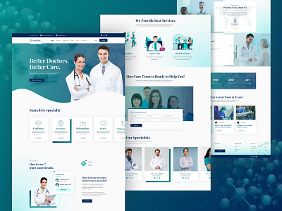 Medical Landing Page-Mediplus branding digital agency doctor landing page doctor ui health care landing page landing page medical landing page medical page medical service medical ui design ui ui design ui ux for medical uiux