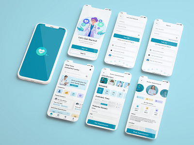 Medical service - Mobile app app ui clean colour design medical app ui medicare mobile app typography ui ui design uiux