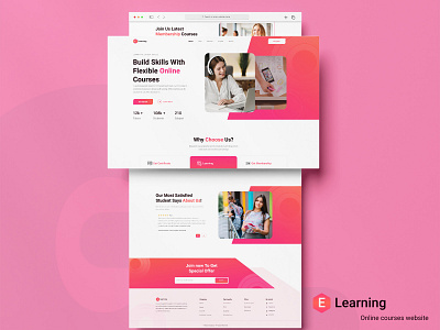 E- Learning Online Course Landing Page branding design elearning elearning landing page online coorses landing page online courses ui ui ui design uiux website