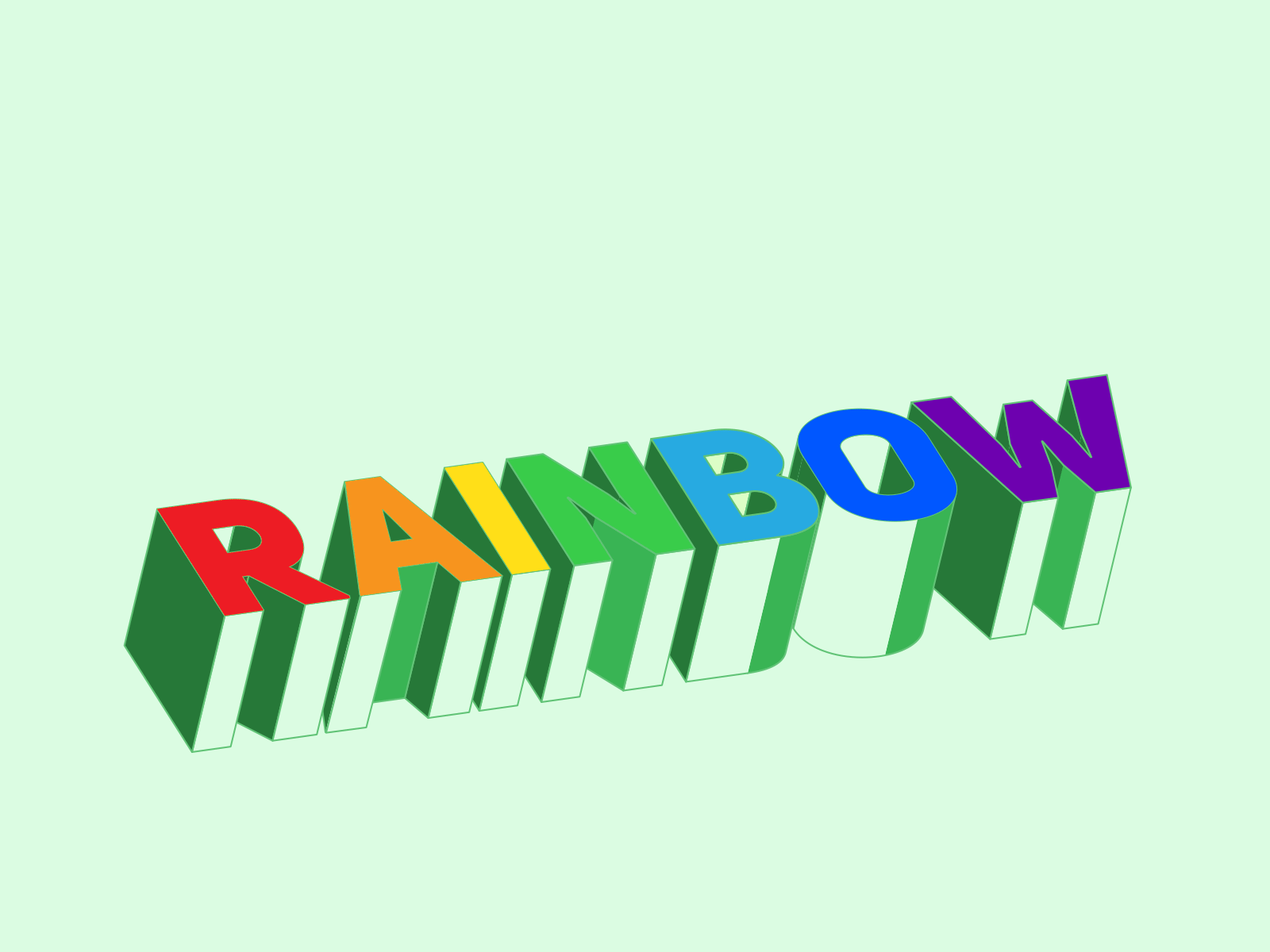 Rainbow animation illustration motion graphics typography vector