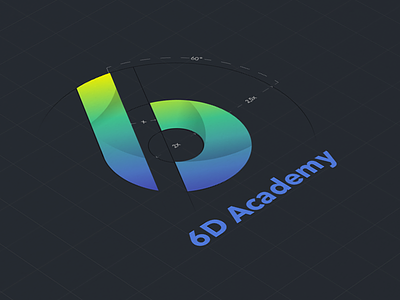 6D logomanual academy branding flat fresh gradient identity logo logomanual