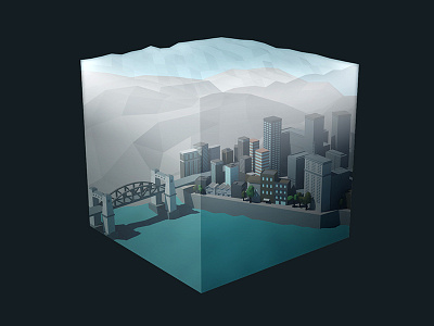 Tiny Vancouver 3d illustration 3d modeling 3ds max low poly