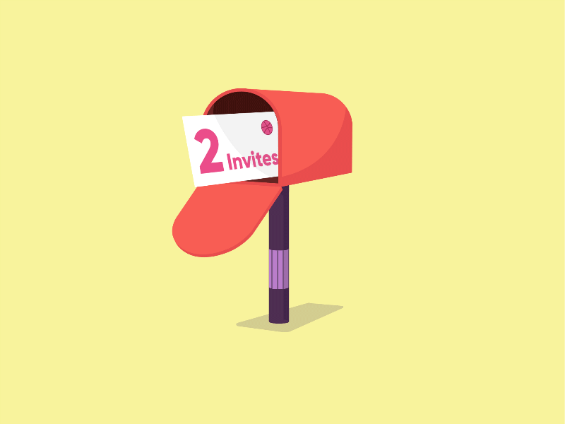 2 Dribbble Invites 2d animation box dribbble gif invite invites letter letter box