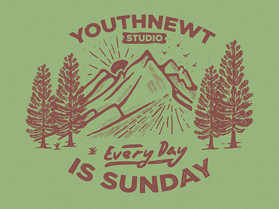 Every day is sunday, vintage mountain design